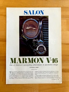 1973 Print Article 1931 Marmon V-16 4 Page - Picture 1 of 3