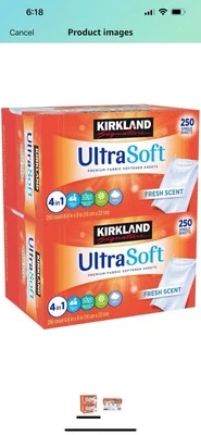 Sábanas suavizantes de telas Kirkland Signature, paquete de 2 unidades suministro de lavandería fresco Foto 1 de 2