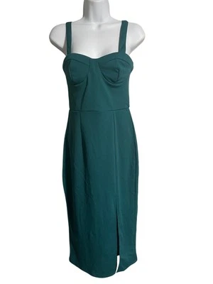 Trixxi XS Teal Sleeveless Midi Dress With Sweetheart Neckline & Back Zip Closure - Image 1 of 4