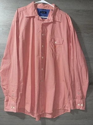 Nautica Mens Button Down Long Sleeve Dress Shirt Sz XXL Powder Orange (B) - Image 1 of 4