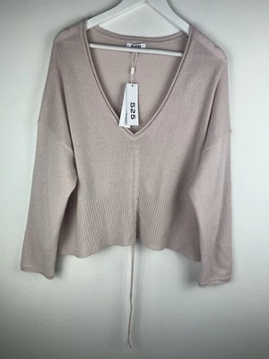 525 America 100% Cashmere Jumper Size XS/S Rose Pink Soft Oversized Ruched BNWT - Image 1 of 4
