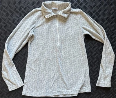 Pullover Columbia para mujer manga larga 1/4 cremallera talla pequeña gris blanco Foto 1 de 4