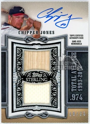Chipper Jones 2020 Topps Sterling Dual Relic Autograph Card #SWAR-CJ 18/25 - Image 1 of 2