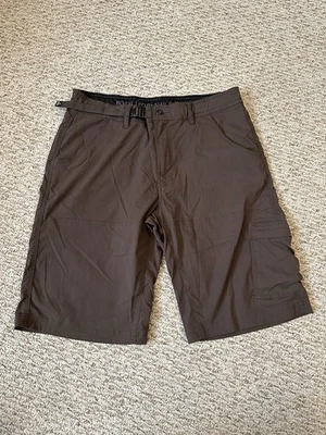 Prana Shorts Mens 36x12 Brown Stretch Cargo Zion Hiking Outdoor Wicking UPF 50+ - Image 1 of 4