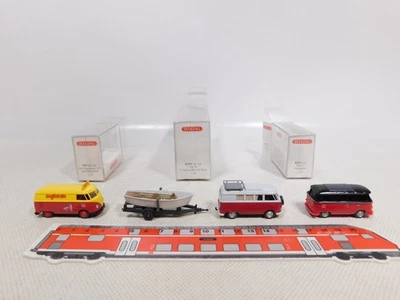 Wiking 1:87 H0 3x VW T1 0317 Samba Bus 0797 Barco 797 Montaña City Top + Caja # Foto 1 de 4