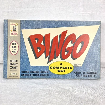 Vintage Bingo Game 1960 Milton Bradley Complete Set w/ Wooden Markers - Image 1 of 4