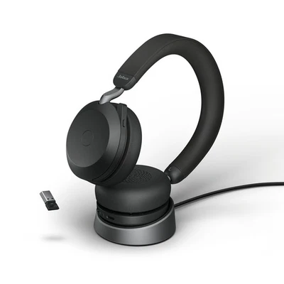 Jabra Evolve2 75 Microsoft Teams Kopfbügel Headset Schwarz Bluetooth Kunstleder - Bild 1 von 4