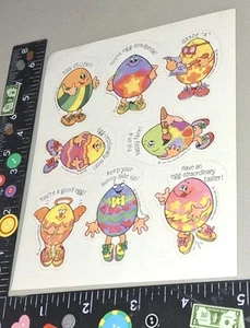 vintage stickers Hallmark  People  Easter Eggs,personality, Sayings 1 Sheet - Picture 1 of 8