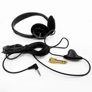 AV Link schwarz Retro Studio Stereo Kopfhörer Spiralkabel Mono Stereo geschaltet - Bild 1 von 4