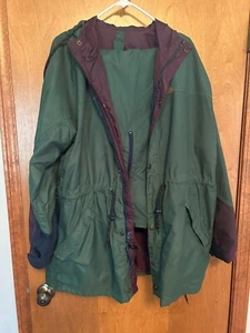 COLEMAN UNISEX RAIN GEAR JACKET (L) PANTS (XL) FOREST GREEN FULLY LINED WORN 1X - Picture 1 of 23