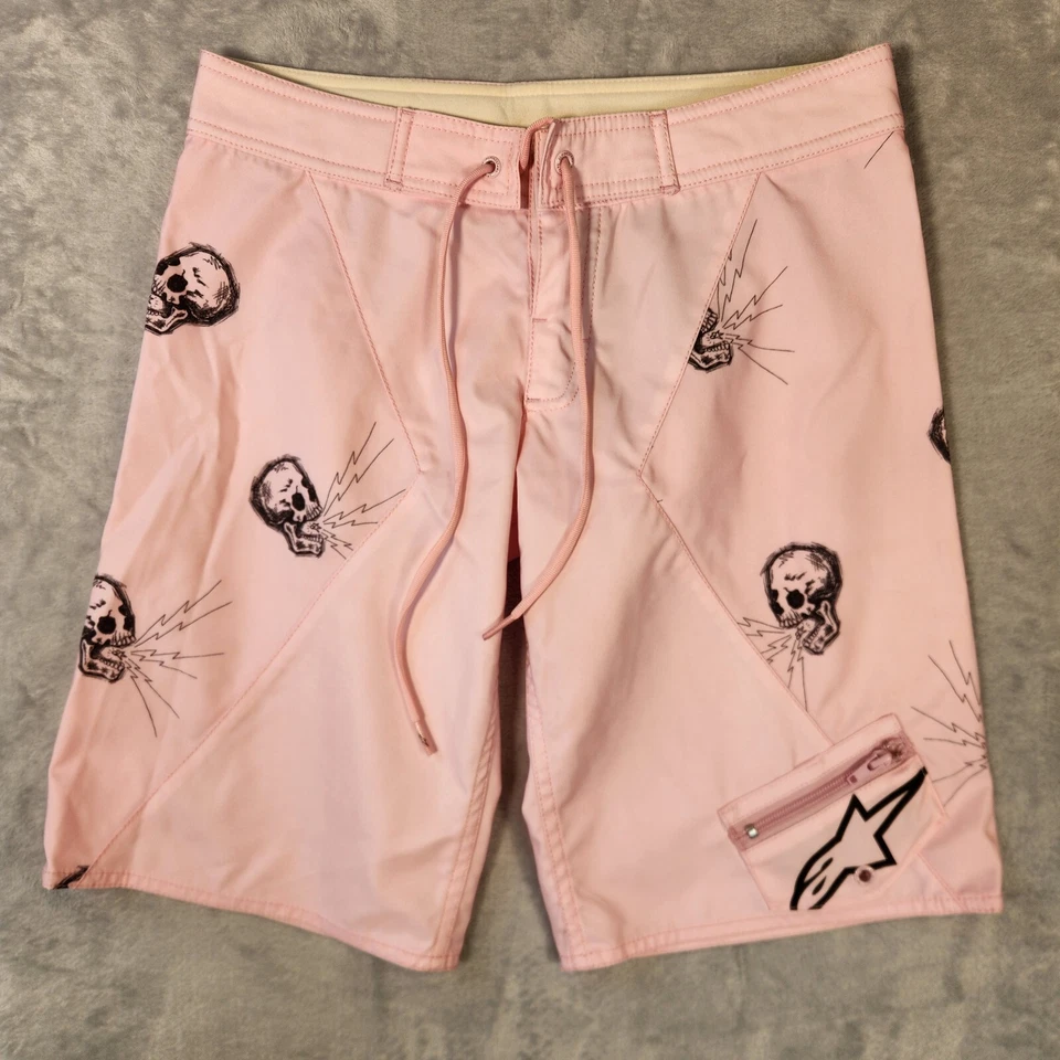 Шорты женские Alpinestars размер 3 розовые черепа плавательная доска серфинг коньки пляж - Изображение 1 из 4