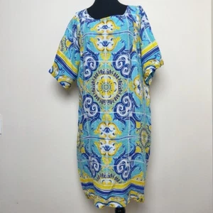 Sartoria Saracena XL Damen Leinen Resort Kurzarm Kleid - Bild 1 von 11