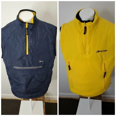 Tommy Hilfiger Chaleco Athletics Reversible Azul Marino Amarillo Talla XL Anorak Foto 1 de 4