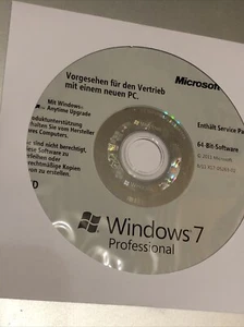 windows 7 professional 64 bit Service Pack 1 Ohne Key nur Install Disc - Bild 1 von 6