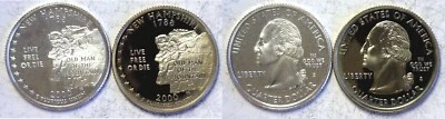 2000-S New Hampshire Statehood Quarter Silver & Clad Proofs 2 Coin Set - Image 1 of 3