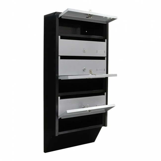 Rottner Depot 6 Briefkastenanlage - Silber/Schwarz (T06368)