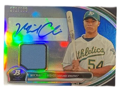 Michael Choice 2013 Bowman Platinum Blue Auto /199 Athletics - Image 1 of 2