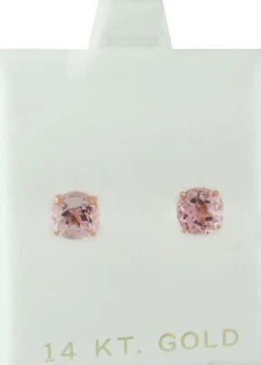 PENDIENTES MORGANITA ORIGINALES 2,08 quilates oro rosa 14k - Certificado gratuito - Nuevos con etiquetas Foto 1 de 4