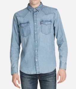 🔥69,50 $🔥Levi's Herren Barstow Classic Western Denim Druckknopf Hemd (Größe XL) - Bild 1 von 6