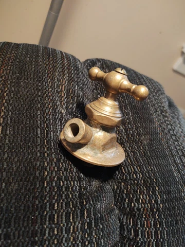 Antique Vintage Monarch Brass Water Spigot Faucet Hose Wall farm  garden Cover
