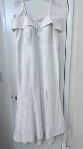 DB Studio Damen Spitze komplett gefüttert Schulterfrei Brautkleid weiß Größe 18W - Bild 1 von 16