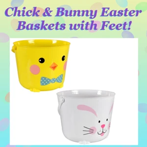 Bunny or Chick Easter Basket w/Feet & Handle! Your Choice, Discount for 2+ ๐ ๐ฅ - Picture 1 of 11