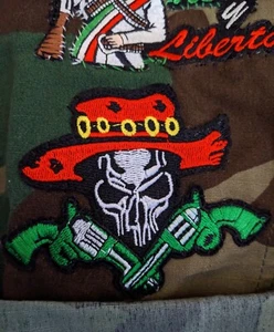 Cowboy Patch Skull & Pistol Western Gun Gunslinger Embroidery Iron On Patch 4x3" - Picture 1 of 5
