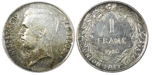 BELGIEN Albert I Silber 1913 1 Franc französischer Text getönt KM# 72 (25 111) - Bild 1 von 3