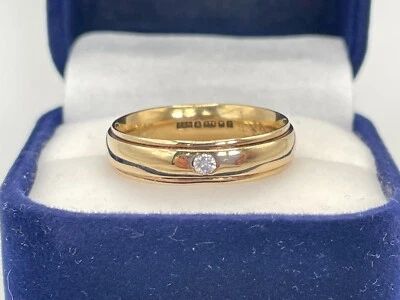 9ct Gold Hallmarked 5mm 5pt Diamond Band Ring. Goldmine Jewellers. - Изображение 1 из 4