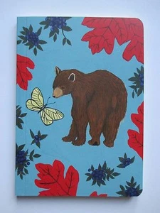 OBOT Oso Mariposa CUBIERTA SUAVE DIARIO bolsillo viaje libro en blanco diario oración - Imagen 1 de 3