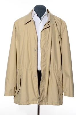 Lands End Big & Tall Beige Khaki Zip-Up Windbreaker Raincoat Jacket XXL/T 50-52 - Image 1 of 4