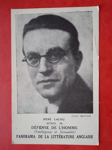 CPA - RENE LALOU - Auteur de DEFENSE DE L'HOMME - Panorama Littérature Anglaise - Imagen 1 de 2
