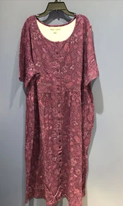 Größe 22/24 1X lila Knopf Vorderhaus Kleid mit Taschen Frau innen - Bild 1 von 4