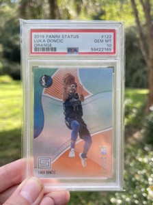 2018-19 Panini Status Orange 122 Luka Doncic Rookie PSA 10 GEM MT