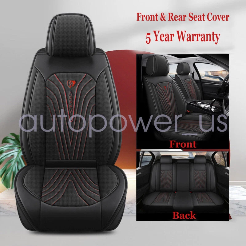 For Volkswagen Car Seat Covers Full Set Faux Leather 5-Seats Front Rear Cushion Foto 1 de 4