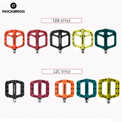 Pedales de nailon para bicicleta de carretera ROCKBROS MTB 9/16" pedales de rodamiento DU ligeros ensanchados Foto 1 de 4