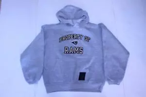 Youth Los Angeles Rams M (10/12) Hoodie Hooded Sweatshirt (Grey) Reebok - Picture 1 of 1