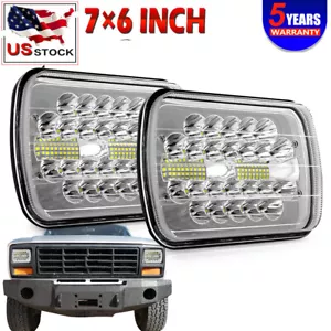 For 1978-1986 Ford F150 H6054 7x6'' LED Sealed Hi/Lo Headlights Replace HID - Foto 1 di 9