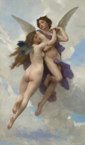 Cupid And Psyche William Bouguereau ceramic tile art mural backsplash medallion - Picture 1 of 8