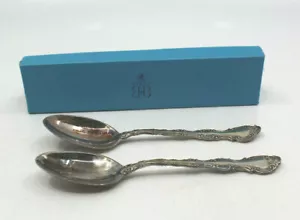Birks Canada Pompadour Regency Plate TeaSpoon Set of 2 50 Gram Tarnished AS-IS - Picture 1 of 12