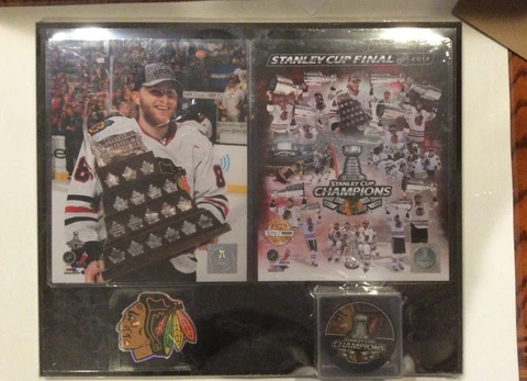 Patrick Kane Stanley Cup 2013 CONN SMYTHE TROPHY Plaque w/CHAMPIONSHIP Puck Cover
