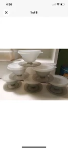 6 Tupperware Dessert Pudding Tassen #754 rauchgrau mit Deckel. Vintage  - Bild 1 von 5