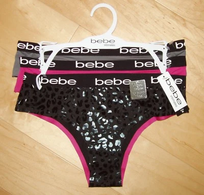 3 PARES DE BRAGAS DE BIKINI BEBE ÍNTIMATES TANGAS PARA MUJER con LOGOS ELÁSTICOS TALLA M NUEVAS CON ETIQUETAS  Foto 1 de 4