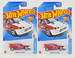 Hot Wheels Honda Civic Custom (Red) HW J-Imports 10/10 #204 Lot of 2 BB13-582 - Picture 1 of 2