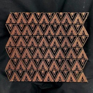 Copper Tjap Cap Chop Stamp Artisan Batik DIAMOND SPLIT 7.5" x 9" Handmade - Picture 1 of 2