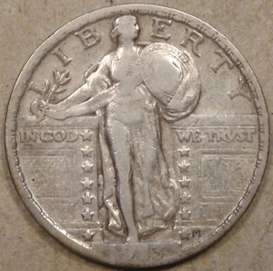 1923 Standing Liberty Quarter 25c as Pictured Bk - Picture 1 of 2