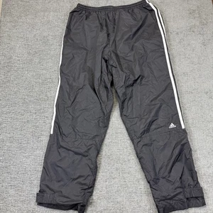 Vintage Adidas Windbreaker Pants Men’s XL Black Nylon Ankle Strap 3 Stripes - Picture 1 of 6