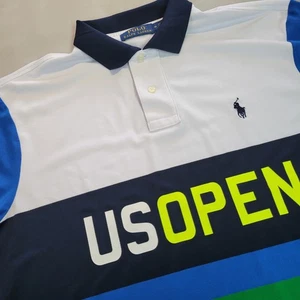 Polo Ralph Lauren EE. UU. Bloque de Color Abierto Golf Polo Para Hombres Mediano Azul Verde - Imagen 1 de 10
