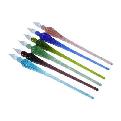 Vintage Signatur Kalligraphie Schreibfeder Glas Dip Stift Künstlerbedarf - Bild 1 von 4