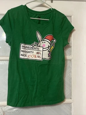 Camiseta Vintage Y2k Happy Bunny Papai Noel Chapéu Impertinente Bom Natal Férias Extra Grande - Imagem 1 de 4